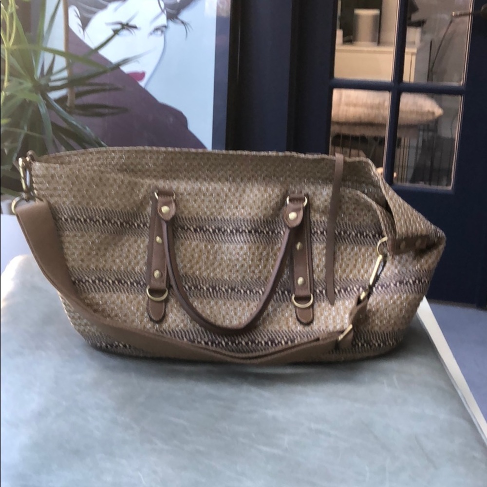 Eric Javitz woven leather trim bag